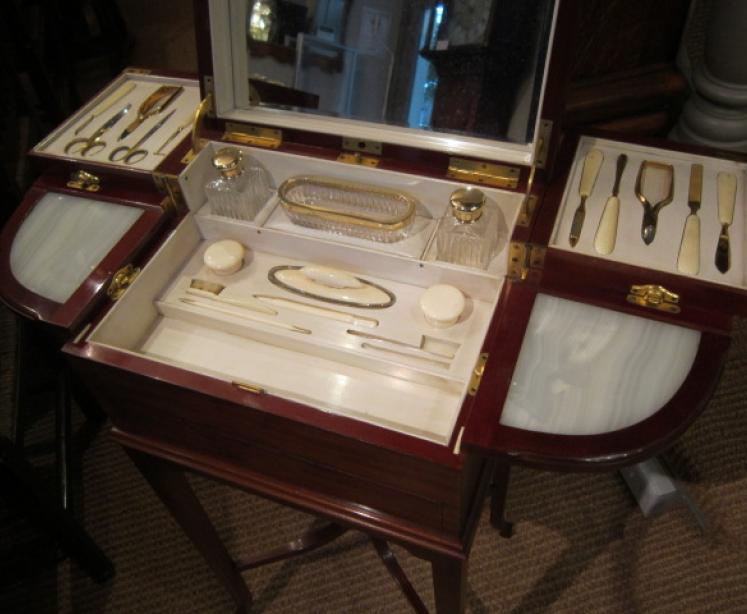 Superb Edwardian Inlaid Dressing Case on Stand - Image 3