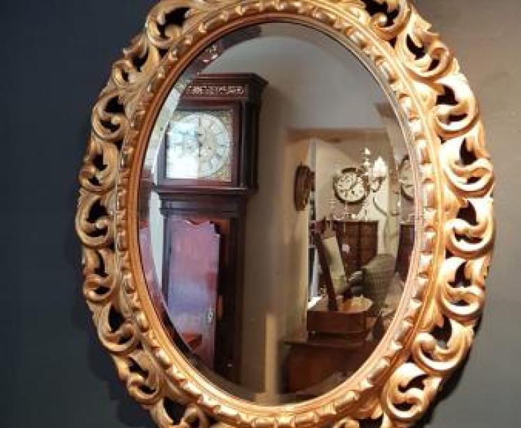 Superb Victorian Timber Gilt Oval Mirror - Image 3