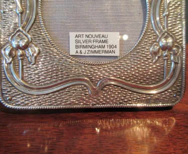 Art Nouveau Silver Flower Decoration Photo Frame - Image 4