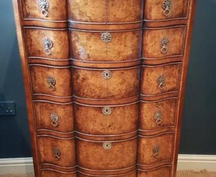 Fine 19th Century Burr Walnut Tallboy - Image 1