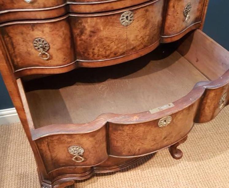 Fine 19th Century Burr Walnut Tallboy - Image 5