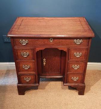 Rare Antique George II Oak Kneehole Desk