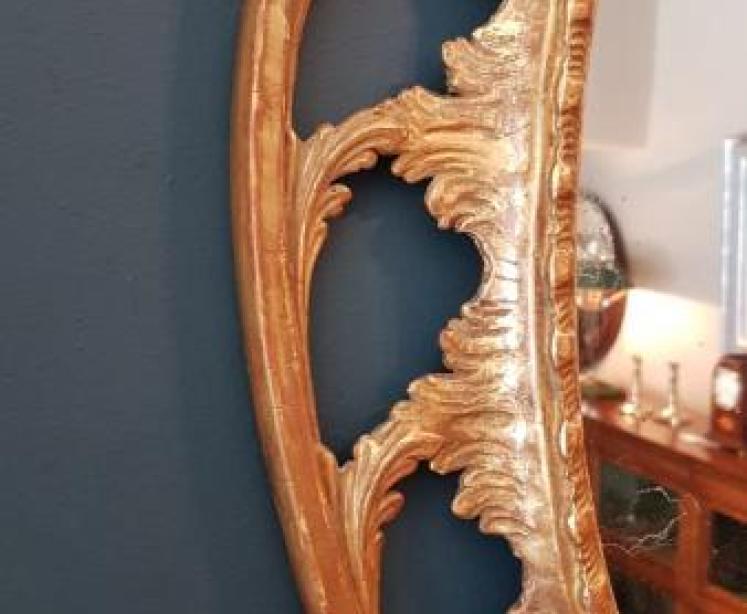 Victorian Timber Gilt Oval Mirror - Image 3