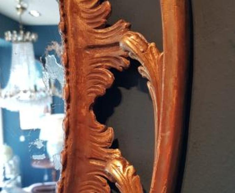 Victorian Timber Gilt Oval Mirror - Image 4