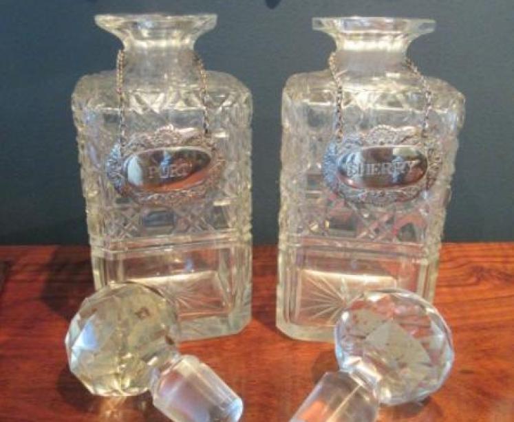 Superior Victorian Oak & Silvered Two Bottle Tantalus - Image 3