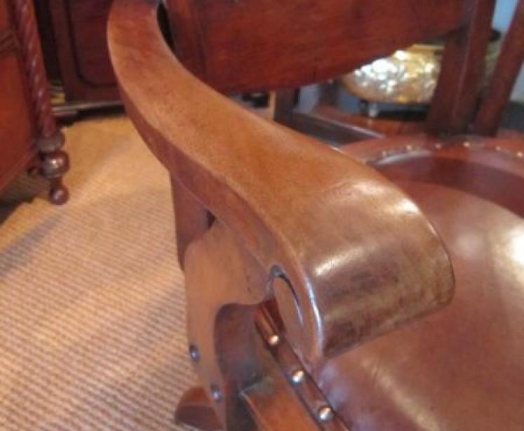 Arts & Crafts Period Mahogany Swivel Desk Chair - Image 4