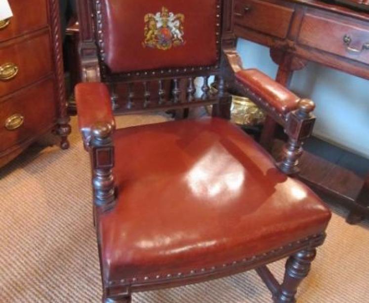 Superb Victorian Oak Court Room Armchair - Image 1