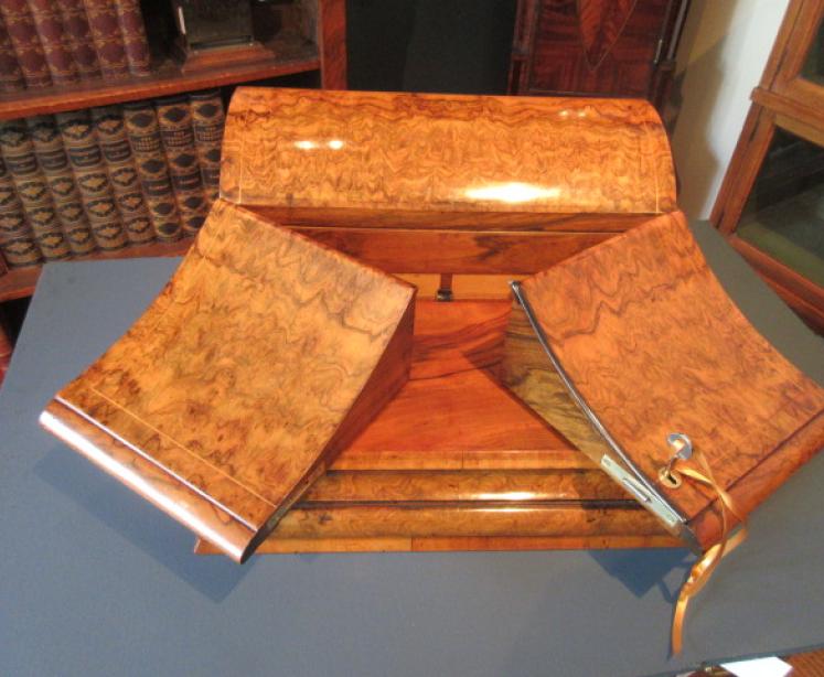 Outstanding Mid Victorian Burr Walnut Stationery Box - Image 1