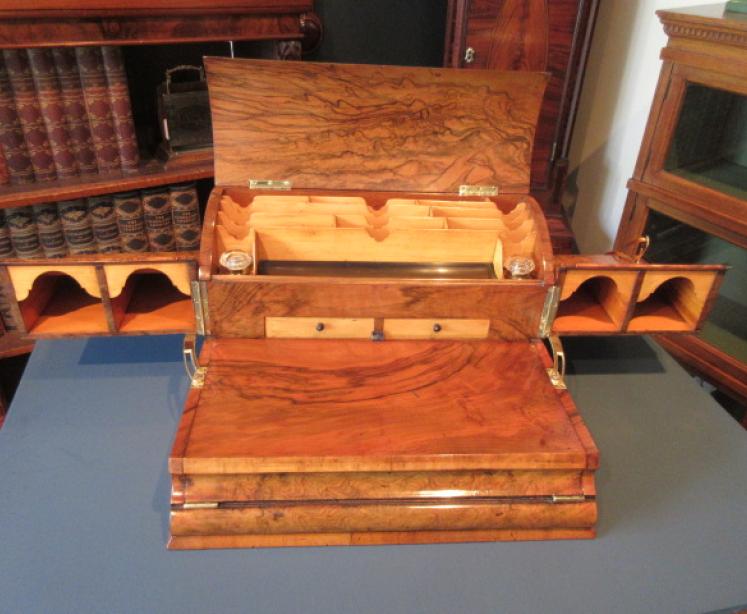 Outstanding Mid Victorian Burr Walnut Stationery Box - Image 2