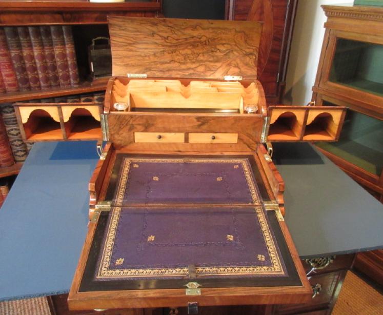 Outstanding Mid Victorian Burr Walnut Stationery Box - Image 3