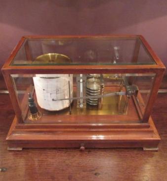 Victorian Walnut Cased Barograph with Thermometer