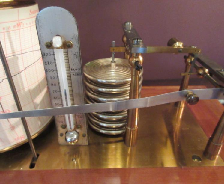 Victorian Walnut Cased Barograph with Thermometer - Image 3
