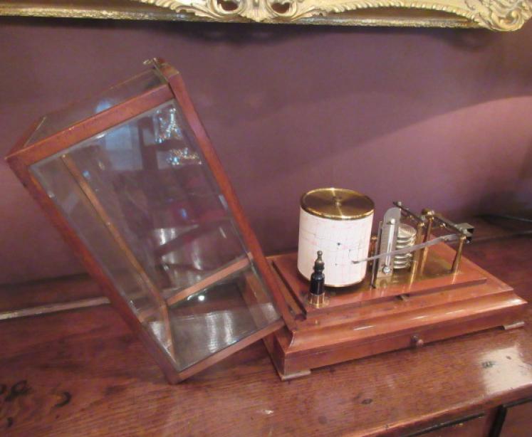 Victorian Walnut Cased Barograph with Thermometer - Image 6