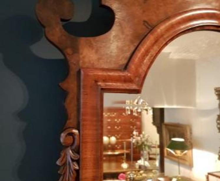 Early Victorian Walnut Mirror - Image 5