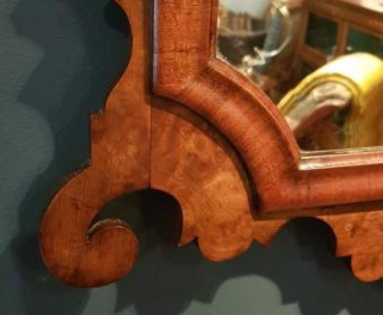 Early Victorian Walnut Mirror - Image 6