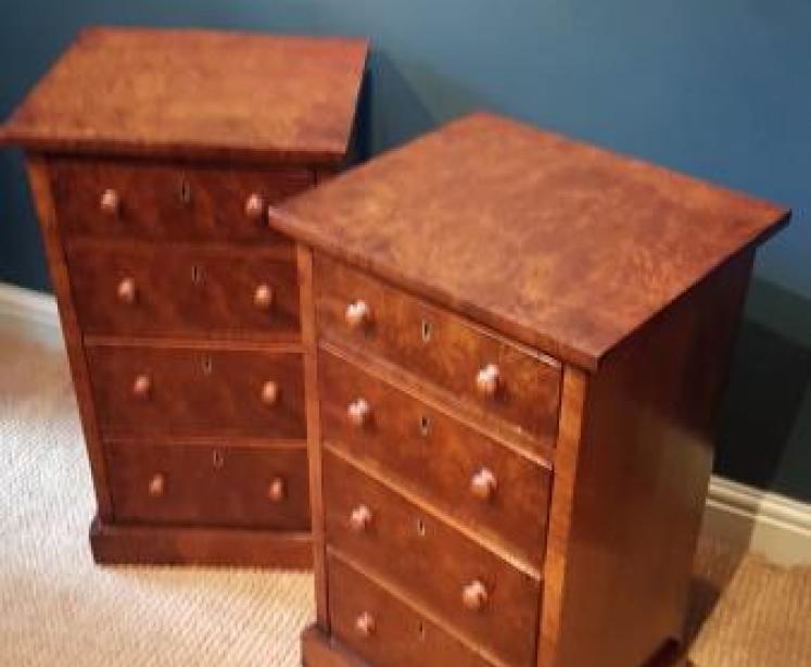 Pair of Matching Victorian Burr Walnut Bedside Cabinets - Image 3