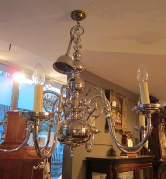 High Quality Edwardian Nickel Plated Chandelier