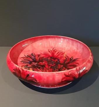 Large Moorcroft Cornflower Flambe Exhibition Bowl