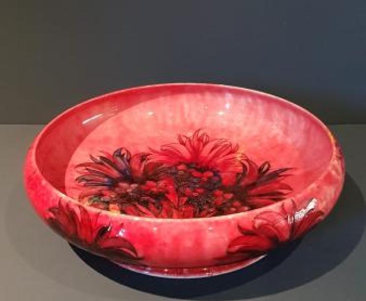 Large Moorcroft Cornflower Flambe Exhibition Bowl - Image 1