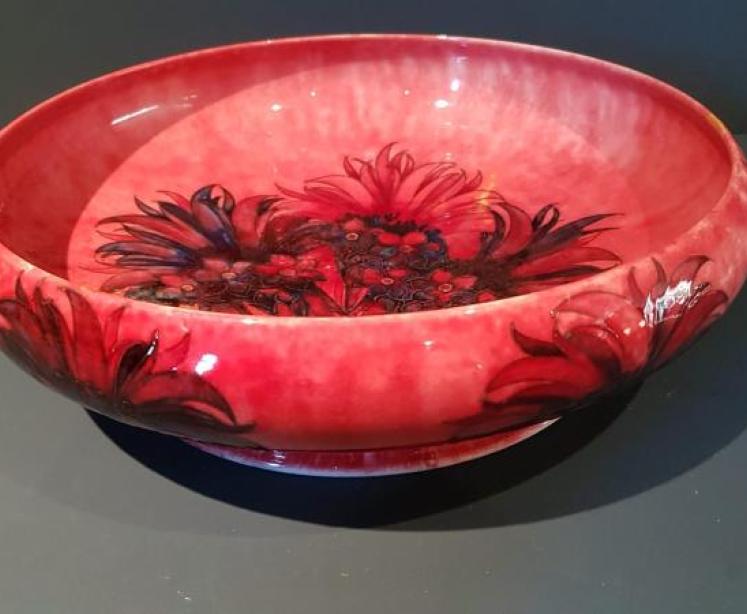 Large Moorcroft Cornflower Flambe Exhibition Bowl - Image 3