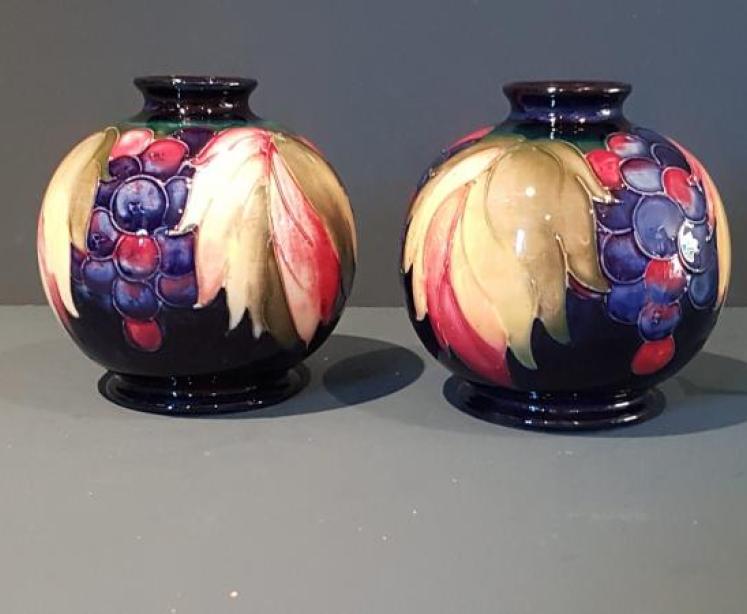 Pair of Moorcroft Leaf and Berries Globular Vases - Image 4