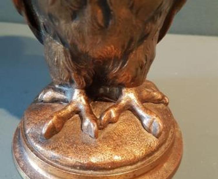 Pair of Edwardian Bronzed Owl Candlesticks - Image 6