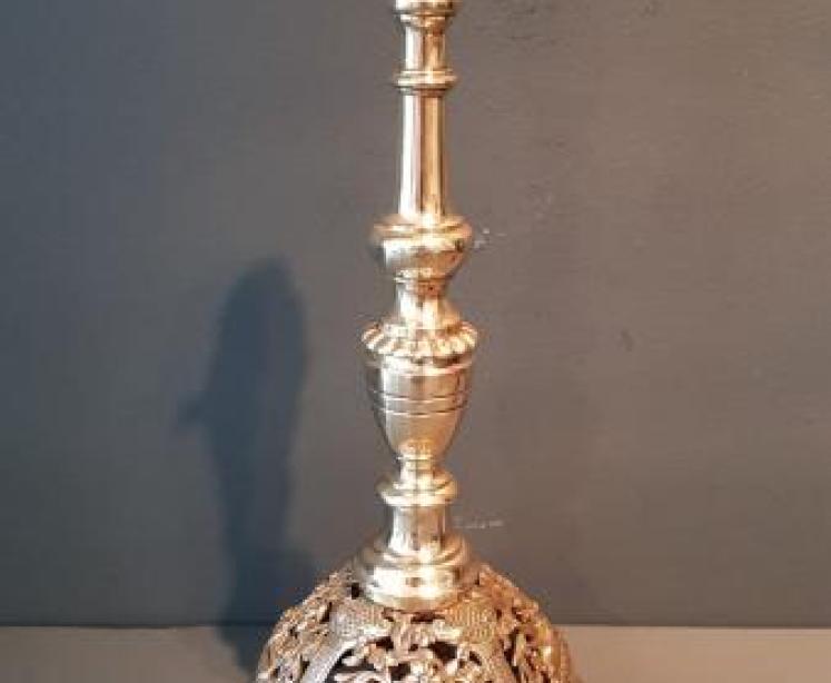 Victorian Cast Brass Lamp Base - Image 1