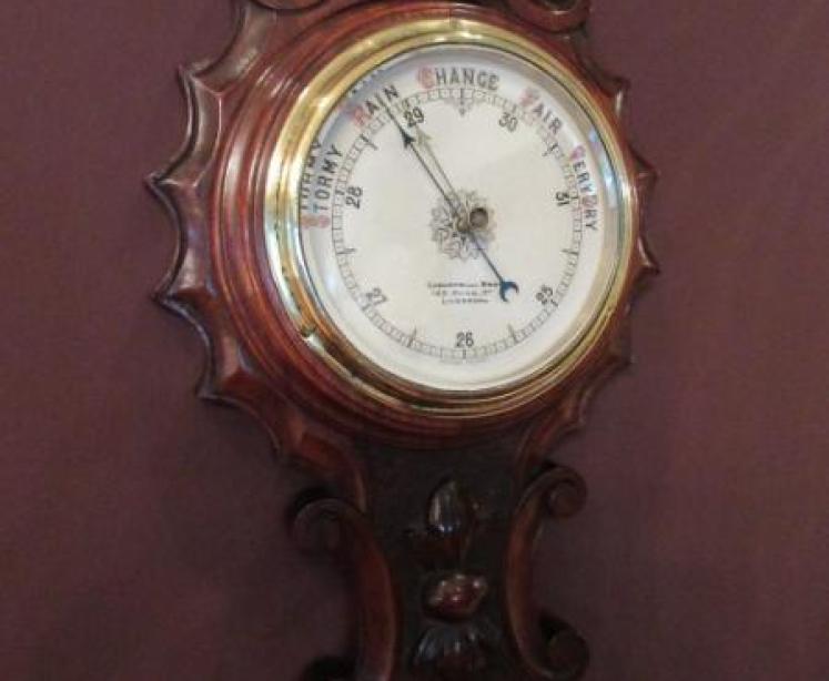 Superb Mid Victorian Mahogany Banjo Barometer - Image 2