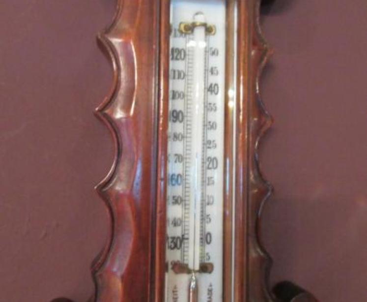 Superb Mid Victorian Mahogany Banjo Barometer - Image 5