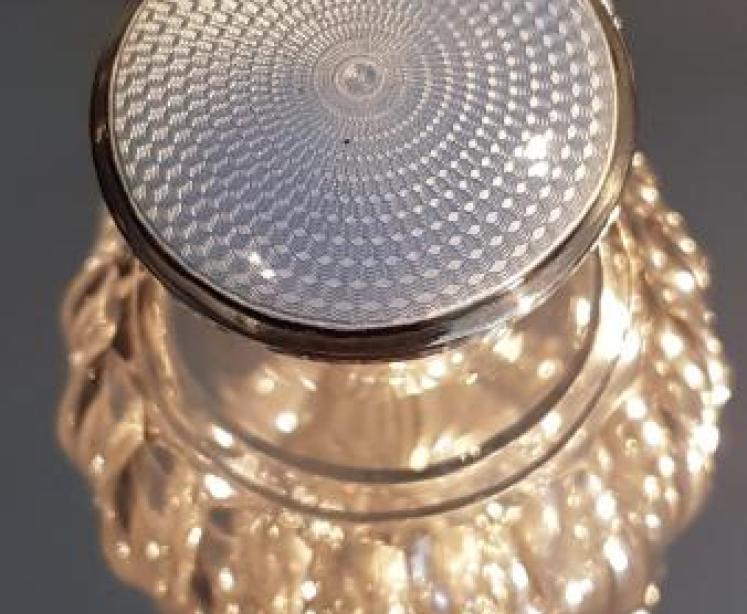 Antique Silver and Enamel Topped Scent Bottle - Image 3