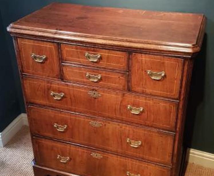 George II Walnut Norfolk Chest - Image 7