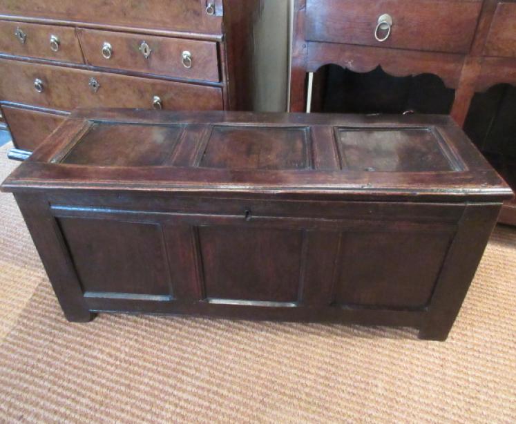 George I Period Oak Six Plank Coffer - Image 1