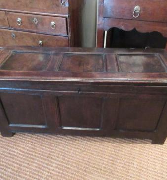 George I Period Oak Six Plank Coffer