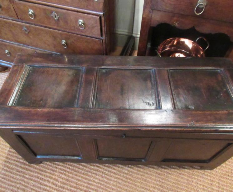 George I Period Oak Six Plank Coffer - Image 2