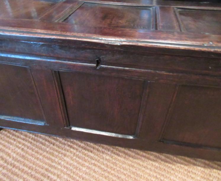 George I Period Oak Six Plank Coffer - Image 5