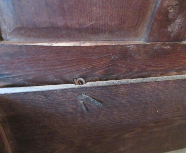 George I Period Oak Six Plank Coffer - Image 6