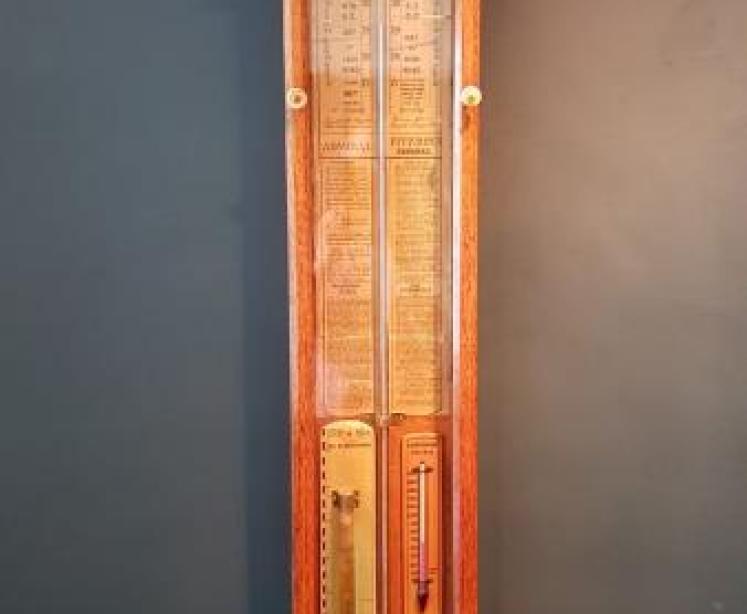 Victorian Oak Cased Admiral Fitzroys Barometer - Image 1