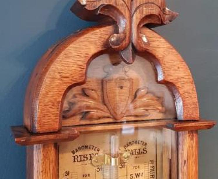 Victorian Oak Cased Admiral Fitzroys Barometer - Image 3