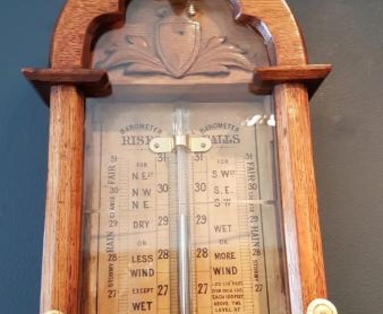 Victorian Oak Cased Admiral Fitzroys Barometer - Image 4