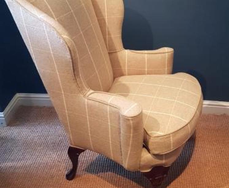 Superb Matching Pair of Wing Back Arm Chairs - Image 3