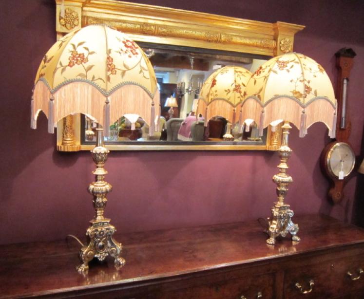 Superb Pair of Edwardian Bronze Church Candlesticks - Image 1