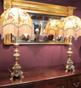 Superb Pair of Edwardian Bronze Church Candlesticks