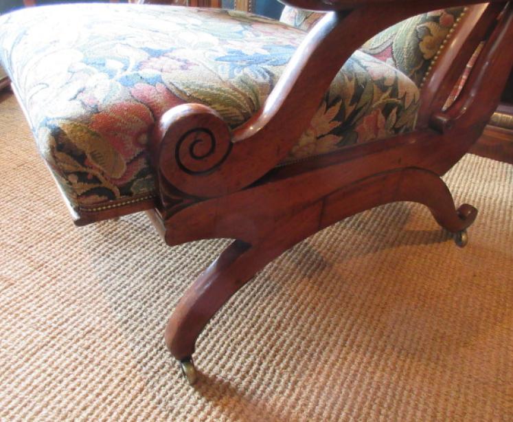 Mid Victorian Walnut Upholstered Reclining Armchair - Image 7