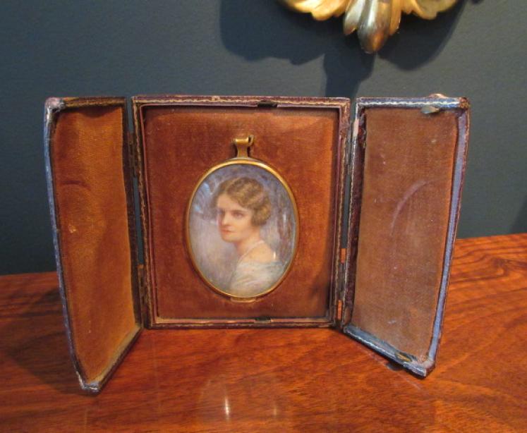 Antique Miniature Portrait in Original Case - Image 1