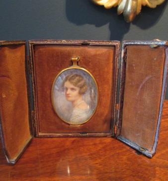 Antique Miniature Portrait in Original Case