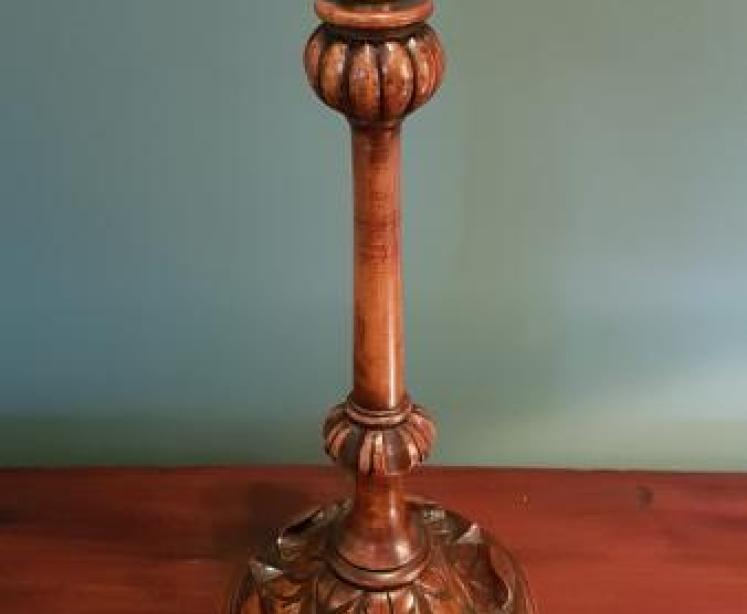 Quality Antique Walnut Table Lamp - Image 1