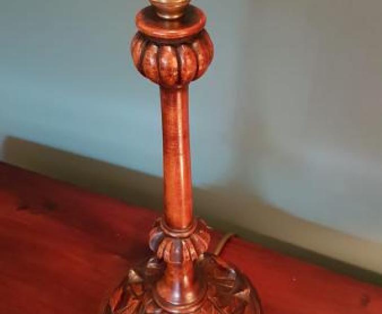 Quality Antique Walnut Table Lamp - Image 2