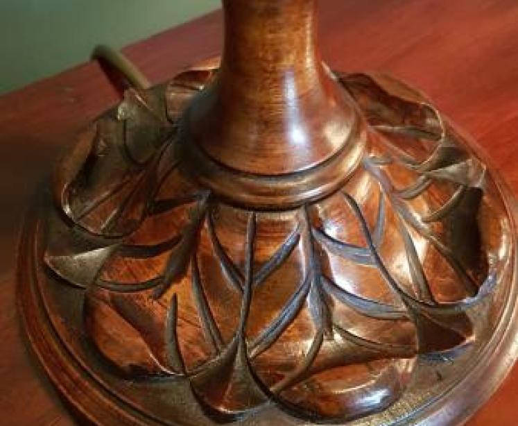 Quality Antique Walnut Table Lamp - Image 3