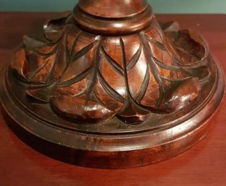 Quality Antique Walnut Table Lamp - Image 4