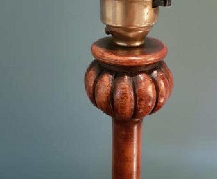 Quality Antique Walnut Table Lamp - Image 5